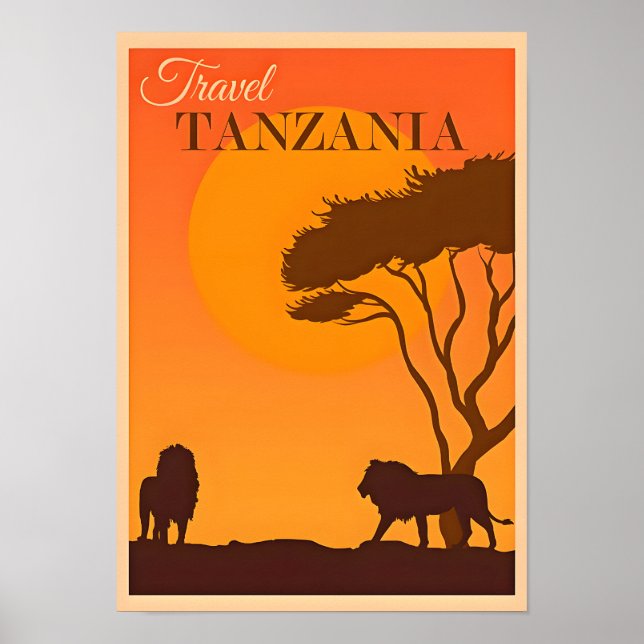 Tanzania-Afrika Travel Poster (Framsidan)