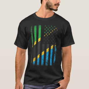 Tanzania American Flagga Tanzanian Roots Tanzania T Shirt