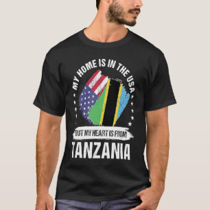 Tanzania American Patriot Grown Proud Mitt hjärta T Shirt