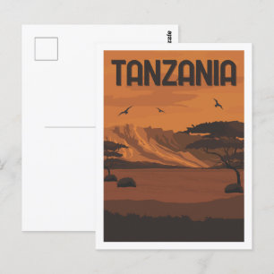 Tanzania Berömd Travel Ställe Illustration Vykort