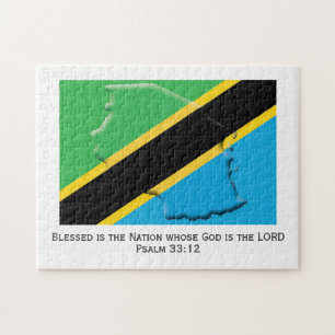 TANZANIA Blad nation TANZANIAN FLAGGA Pussel