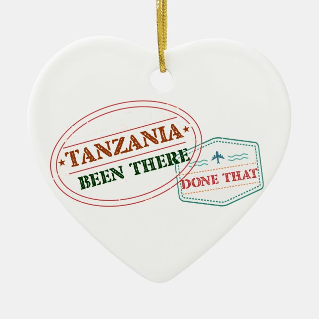 Tanzania där gjort det julgransprydnad keramik (Framsidan)