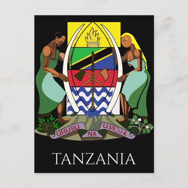 tanzania emblem vykort (Framsida)