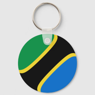 Tanzania Fisheye Flagga Keychain Nyckelring