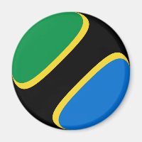 Tanzania Fisheye Flagga Magnet