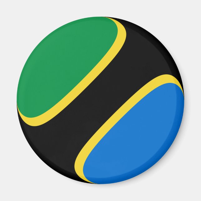 Tanzania Fisheye Flagga Magnet (Framsidan)