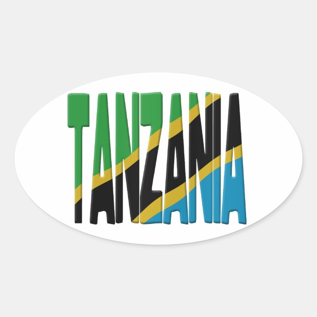 Tanzania flag ovalt klistermärke (Framsida)