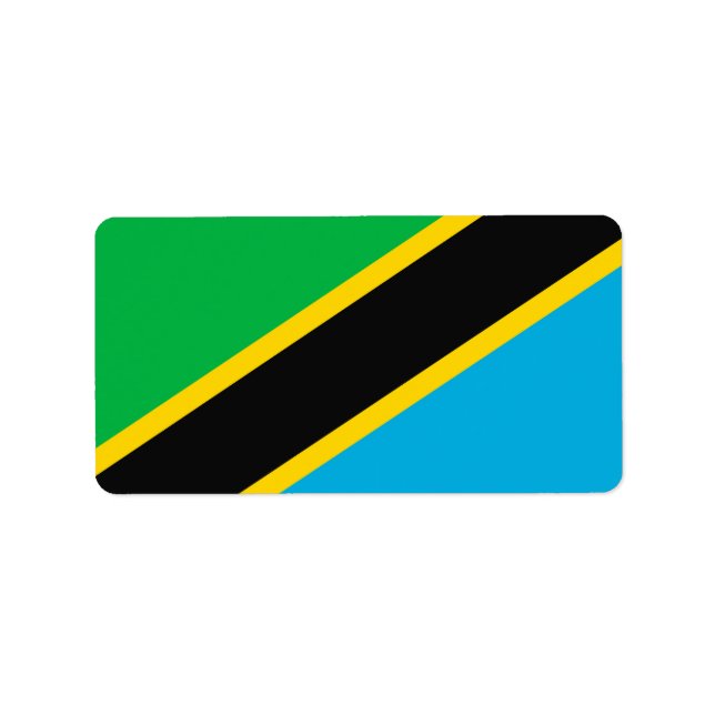 Tanzania flagga adressetikett (Framsidan)