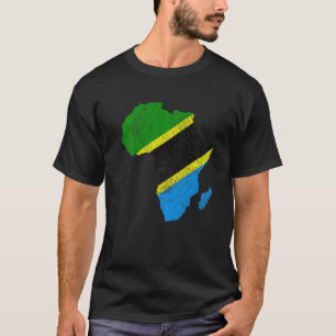 Tanzania Flagga Afrika Continent Silhouette Gift T Shirt
