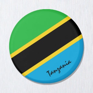 Tanzania flagga & Afrika - resor/sportfantaster Magnet