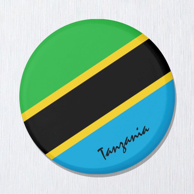 Tanzania flagga & Afrika - resor/sportfantaster Magnet (Skapare uppladdad)
