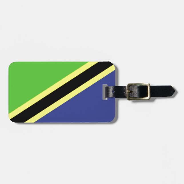 Tanzania flagga bagagebricka (Horisontell Framsida)