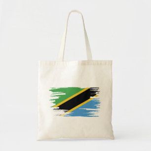 Tanzania Flagga Brush Art Tygkasse