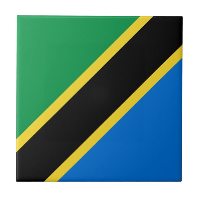 Tanzania Flagga Ceramic Tile Kakelplatta (Framsidan)