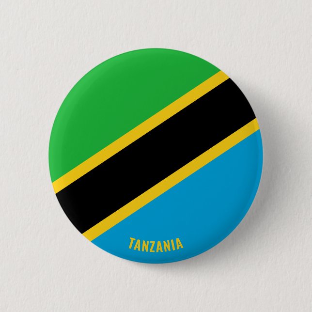 Tanzania Flagga Charming Patriotic Knapp (Framsida)