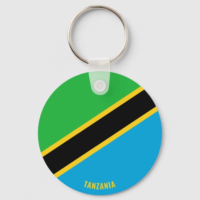 Tanzania Flagga Charming Patriotic Nyckelring (Framsida)