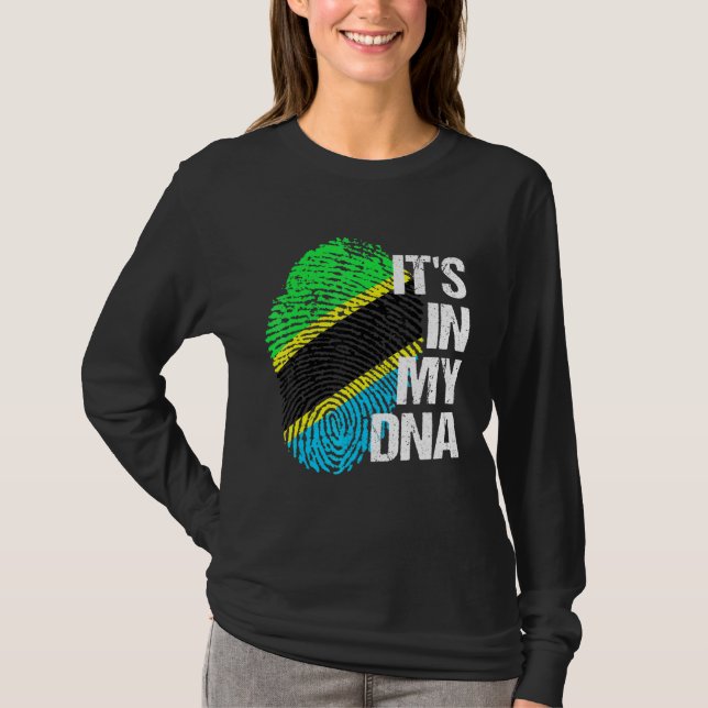Tanzania Flagga Dna Heritage Roots Pride Tee (Framsida)