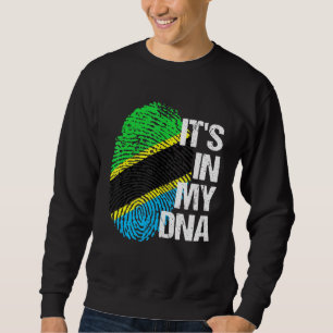 Tanzania Flagga Dna Heritage Roots Pride Tee Lång Ärmad Tröja