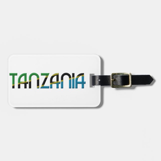 Tanzania Flagga Färg Typografi Bagagebricka (Horisontell Framsida)