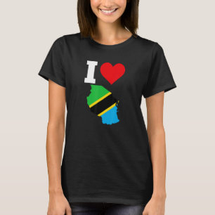 Tanzania flagga för Tanzania I Kärlek Tanzania 1 T Shirt