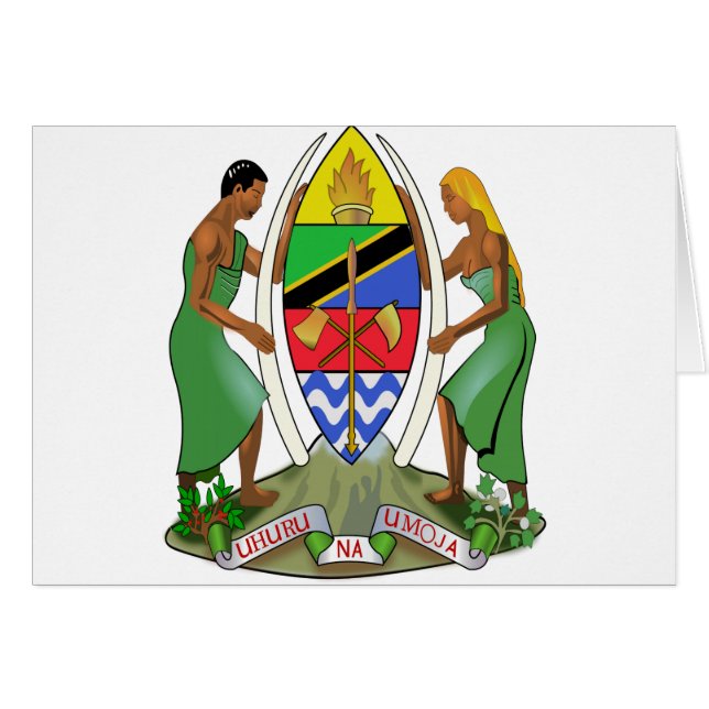 Tanzania flagga hälsningskort (Framsidan Horizontal)