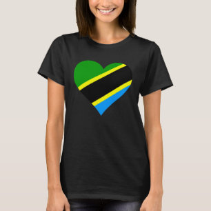 Tanzania Flagga Hjärta Tanzania Kärlek Tanzania T Shirt