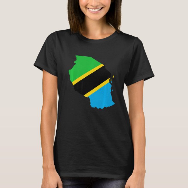Tanzania-flagga i Tanzania-huvuddragen i Tanzania T Shirt (Framsida)