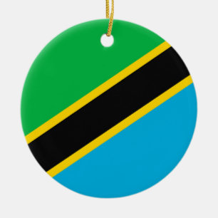 Tanzania flagga julgransprydnad keramik