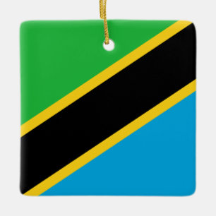 Tanzania Flagga Julgransprydnad Keramik