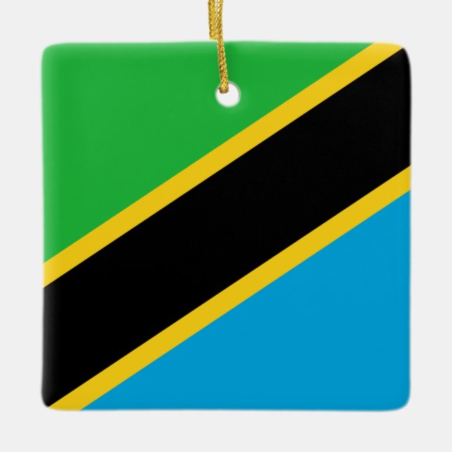 Tanzania Flagga Julgransprydnad Keramik (Framsida)