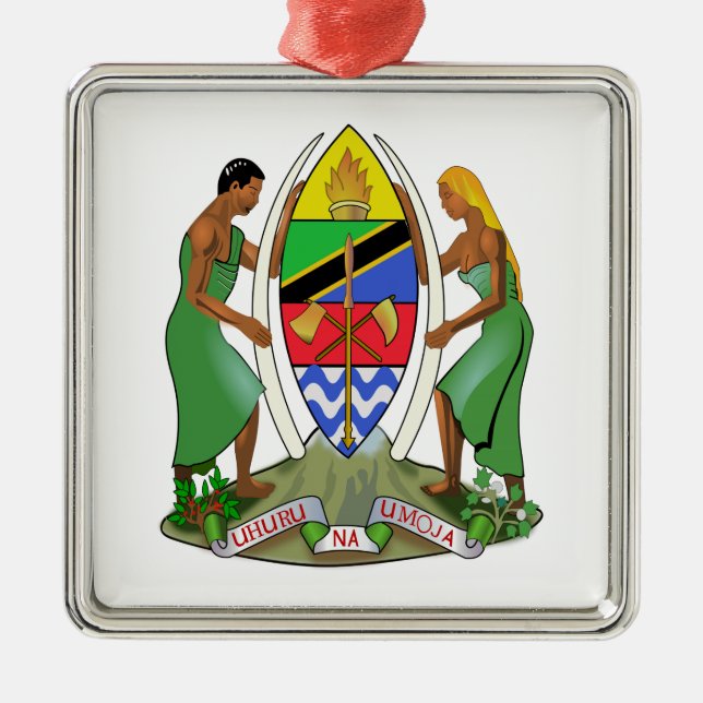 Tanzania Flagga Julgransprydnad Metall (Framsidan)