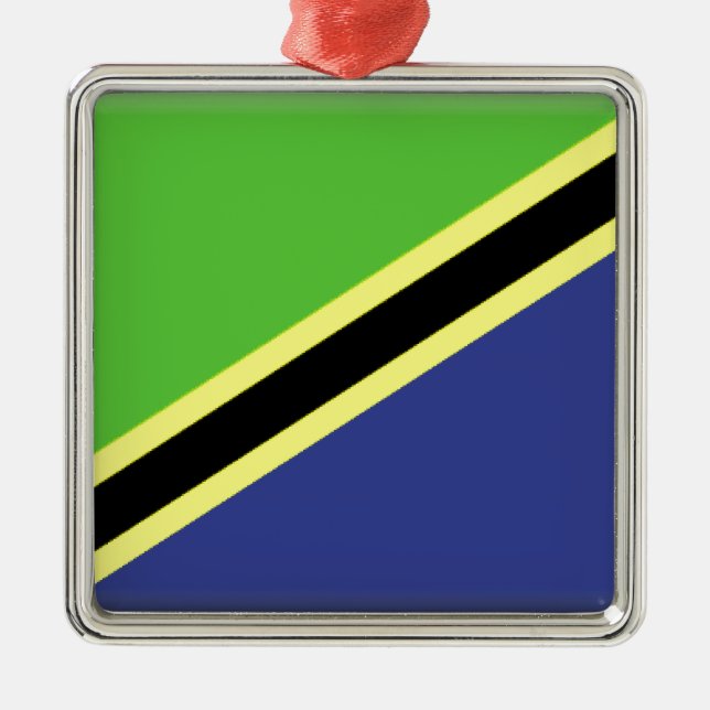 Tanzania flagga julgransprydnad metall (Framsidan)