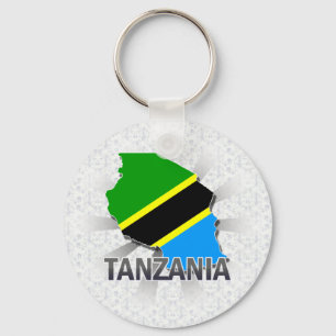 Tanzania Flagga Karta 2.0 Nyckelring