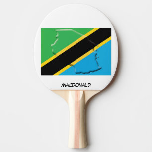 TANZANIA FLAGGA & KARTA Personlig Pingisracket