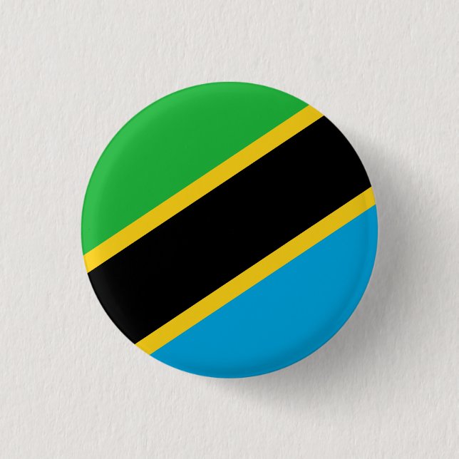 Tanzania Flagga Knapp (Framsida)