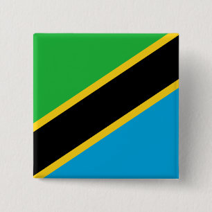 Tanzania Flagga Knapp