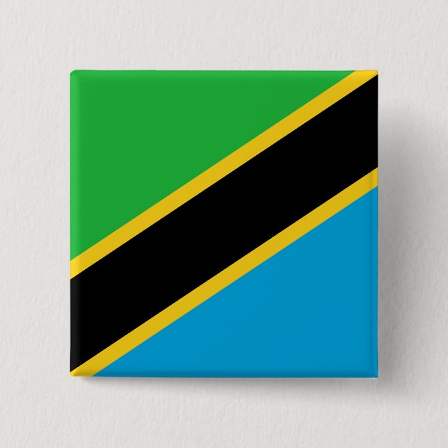Tanzania Flagga Knapp (Framsida)