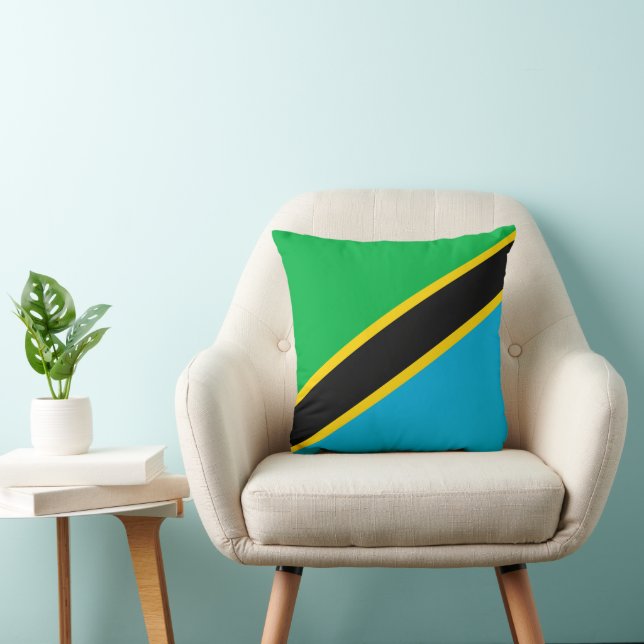 Tanzania flagga kudde (Stol)