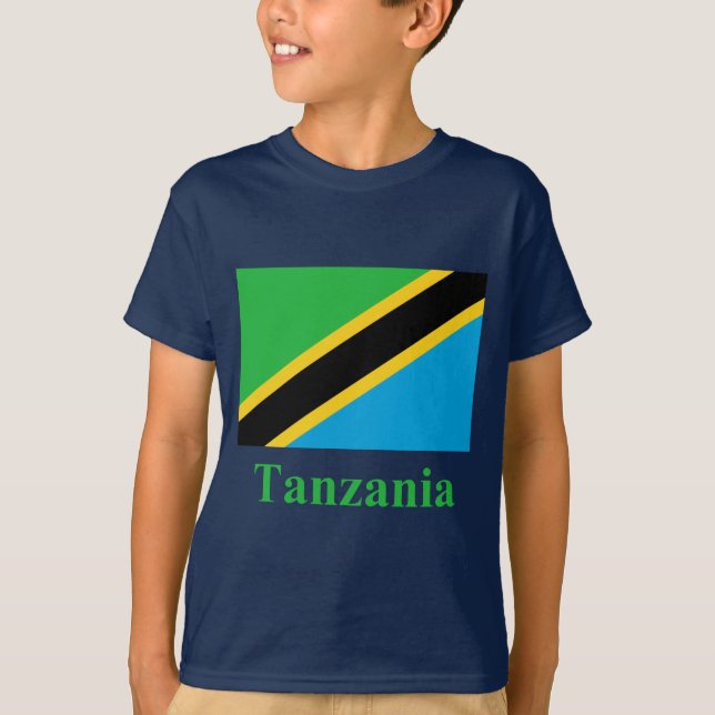 Tanzania flagga med namn tröja (Framsida)