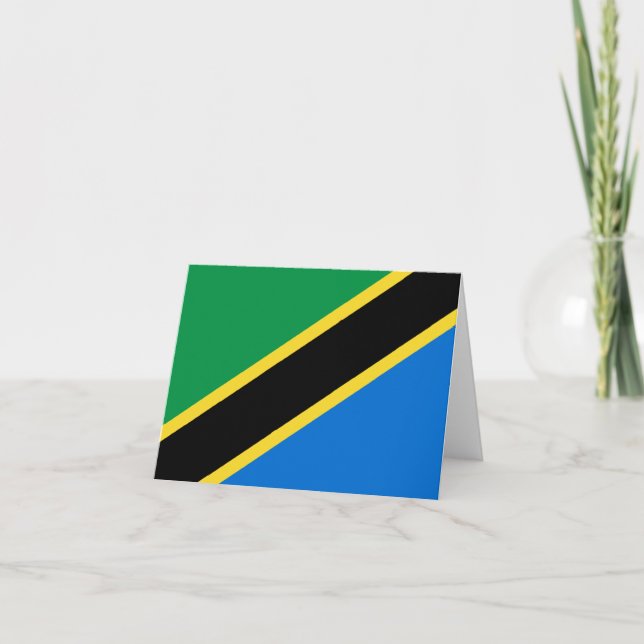 Tanzania Flagga Notkort Kort (Framsida)