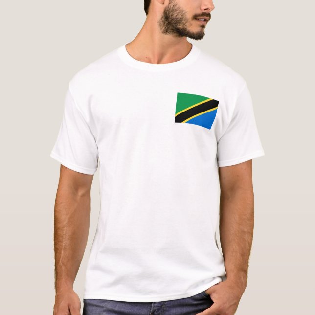 Tanzania Flagga och Karta T-Shirt (Framsida)