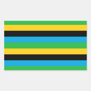 Tanzania flagga rand rektangulärt klistermärke