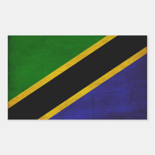 Tanzania Flagga Rektangulärt Klistermärke