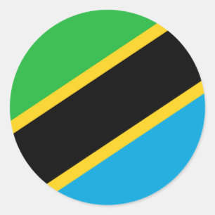 Tanzania Flagga Runt Klistermärke