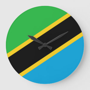 Tanzania Flagga Stor Klocka