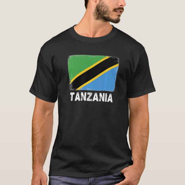 Tanzania Flagga Support Tanzanias People Women Man T Shirt (Framsida)