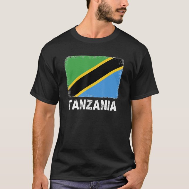 Tanzania Flagga Support Tanzanias People Women Man T Shirt (Framsida)