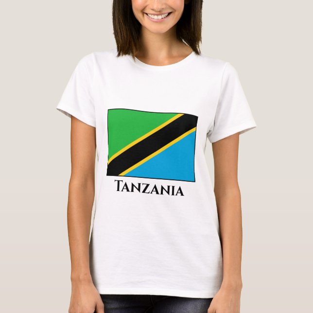 Tanzania Flagga T Shirt (Framsida)