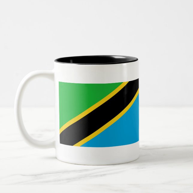Tanzania Flagga Två-Tonad Mugg (Vänster)