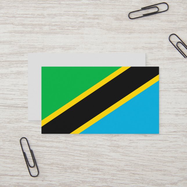 Tanzania flagga visitkort (Fram/Back In Situ)